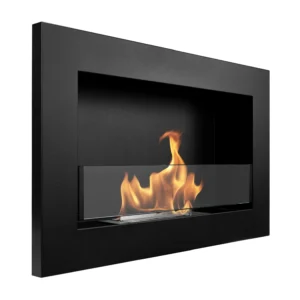 Biokominek 650×400 Slim Czarny z szybą