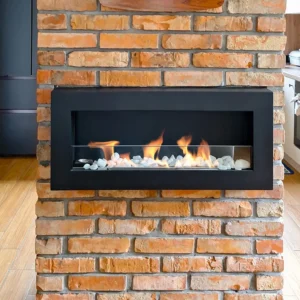 Biokominek Box 900×400 czarny z szybą