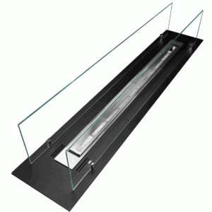 Biokominek do zabudowy wkład  100 cm czarny mat z szybami