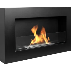 BIOKOMINEK BOX 650X400 czarny z szybą