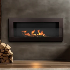 Biokominek wiszący z szybą 900×400 brąz