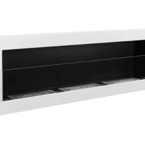 Biokominek wiszący z szybą 120 × 40 cm biały połysk