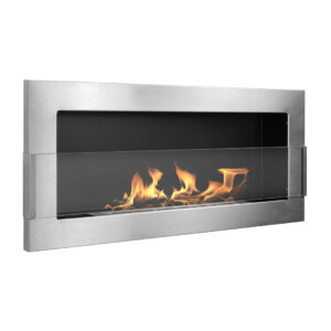 Biokominek wiszący z szybą 90 × 40 cm SILVER