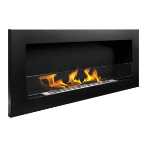 Biokominek wiszący SLIM 90 × 40 cm czarny mat z szybą
