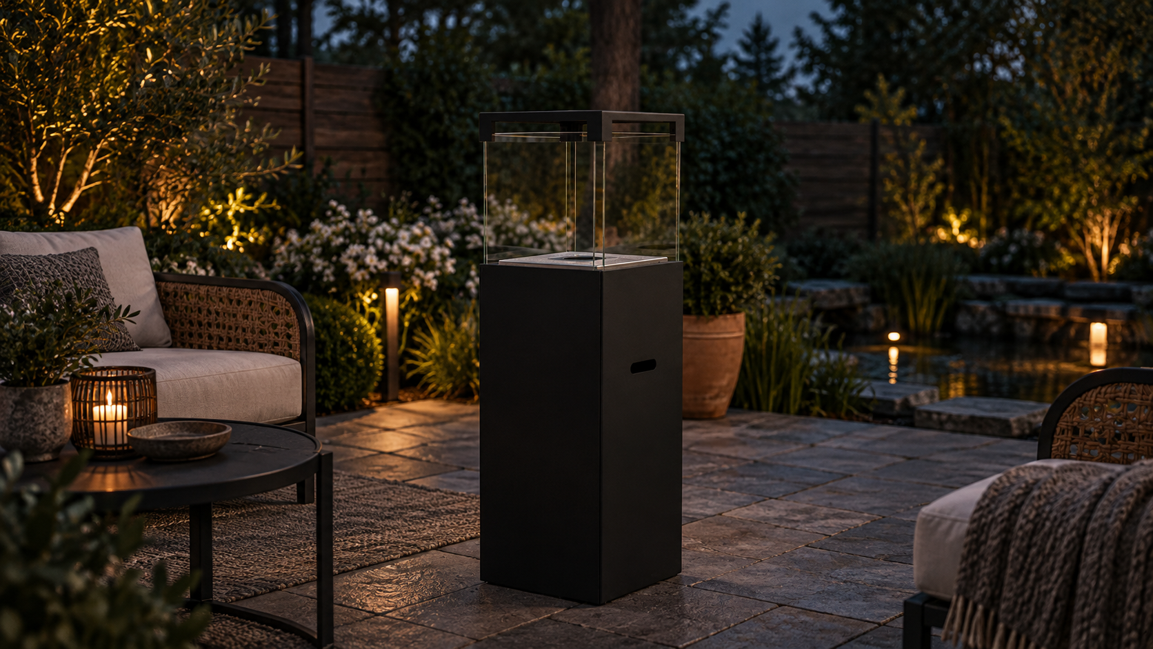 Biokominek wolnostojący PATIO BESTIA 95,7 cm przed rozpaleniem
