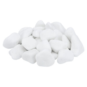 Kamienie ozdobne do biokominka 1 kg białe naturalne 3–6 cm